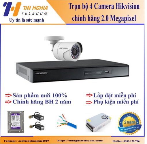 Trọn bộ 1 camera Hikvision chính hãng giá rẻ