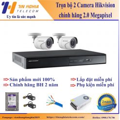 Trọn bộ 2 camera Hikvision chính hãng giá rẻ