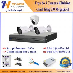 Trọn bộ 3 camera kbvision chính hãng giá rẻ