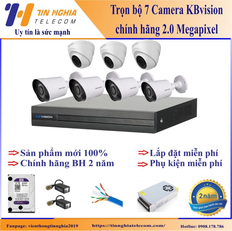 Trọn bộ 7 camera kbvision